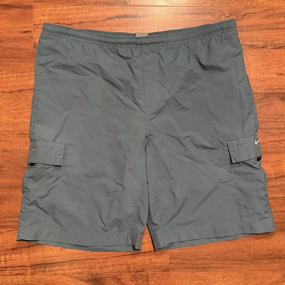 Vintage Nike Nylon Utility Cargo Shorts Blue Men's Size XL